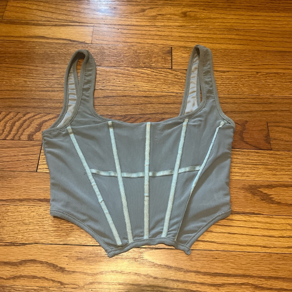 That’s So Fetch Woman’s Grey Corset Top Size US 4